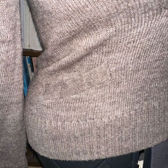 J Crew heathered brown v-neck alpaca merino wool sweater - Picture 2 of 4